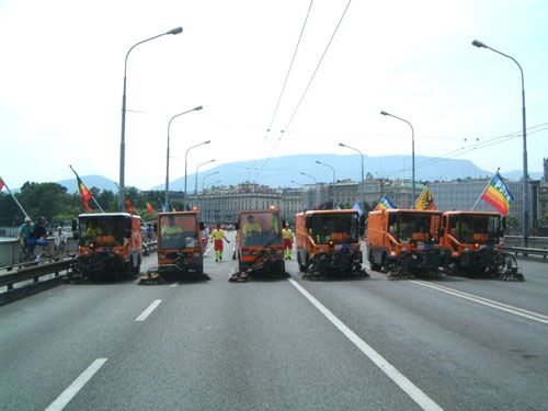 An armada of street cleaners